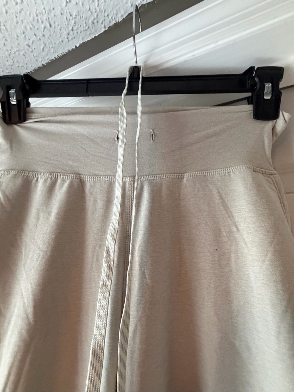 Everyday Drawstring Track Pants in Light Beige